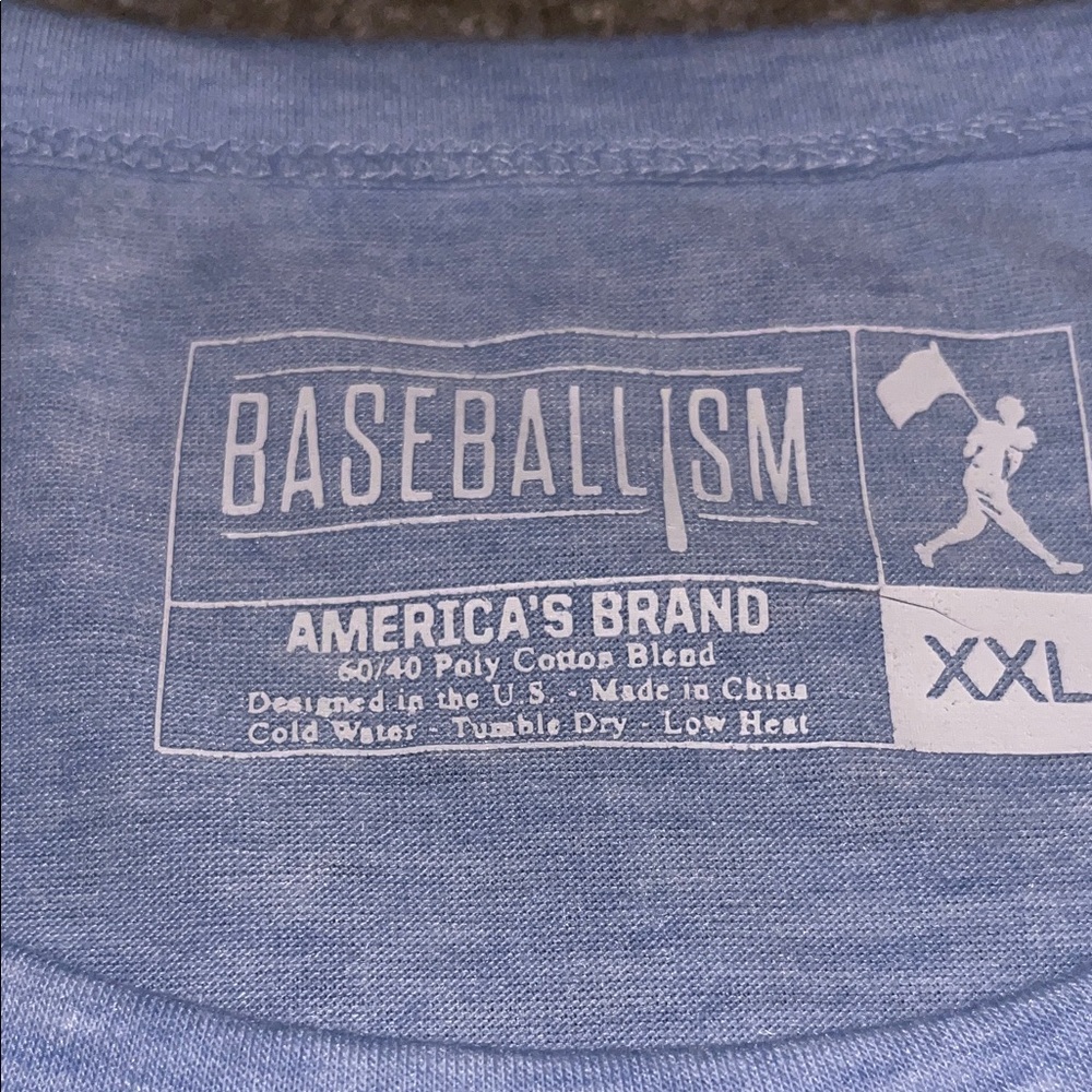 Baseballism Blue Heart Short Sleeve Tee - Picture 3 of 5